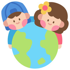 Globe Flat color Icon