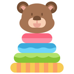 Stacking Rings Flat color Icon