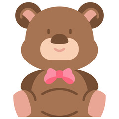Teddy Bear Flat color Icon