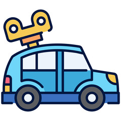 Car Toy Filled Line Icon