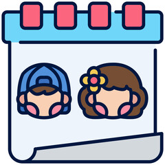International Children Day Filled Line Icon