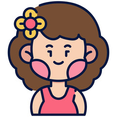 Girl Filled Line Icon