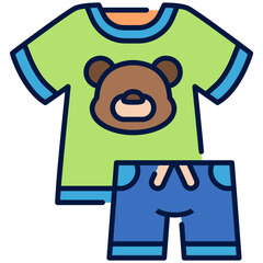 Kids Shirt Filled Line Icon
