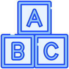 ABC Block Blue Color Icon