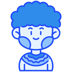 African Boy Blue Color Icon