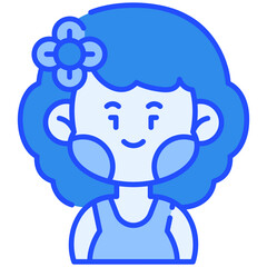 Girl Blue Color Icon