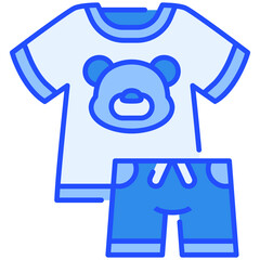 Kids Shirt Blue Color Icon