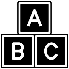 ABC Block Black Fill icon