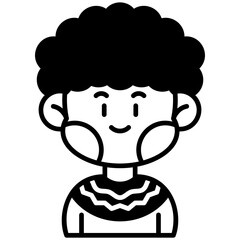 African Boy Black Fill icon
