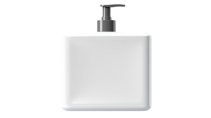 Obraz premium Blank white plastic pump bottle mockups isolated on a white background, perfect for product mockups, branding, and packaging design presentations.
