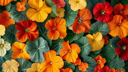 nasturtium flowers background