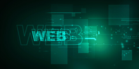 Fototapeta premium 2D illustration Web against glowing technological background 