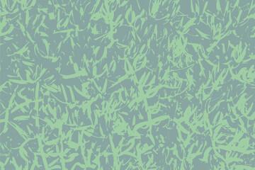 Green-gray abstract natural floral texture. Vintage grunge vector pattern with monochrome silhouette of weaving ground-covering grass