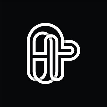 recommend clip art: HP Monogram line minimalist vector logo design template, logo on black background