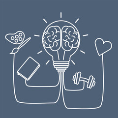 Uplifting mental health poster: Encourage self-love and mindfulness with this artistic reminder to prioritize psychological well-being