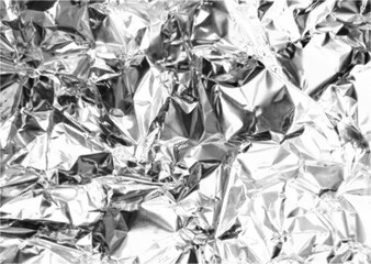 Halftone crumpled aluminium foil vector texture with a transparent background