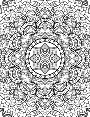 Full Page Mandala Letter Size for Coloring Pages Mandala, Adult, Kids, Lined Pages inspired by Islam Arabic Pakistan Indian. For Publishing Use ADULT Mandala Relaxing Coloring Pages Print