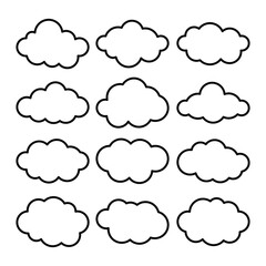 Set of cloud illustration vector