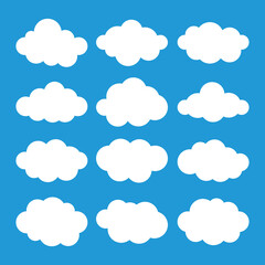 Set of cloud illustration vector