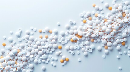 Minimalist Background with Ample White Space Featuring Medicine and Pills, Highlighting Pharmaceutical and Healthcare Concepts