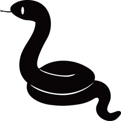 かわいい蛇のモノクロのイラスト