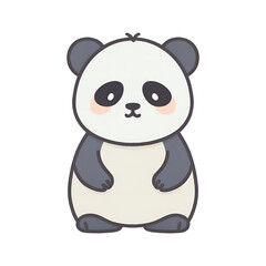 Obraz premium Panda transparent, cute, simple icon, PNG, can be easily used.