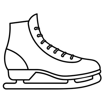 recommend clip art: Hockey skate line art vector design concept 