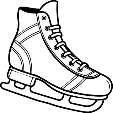 recommend clip art: Hockey skate line art vector design concept 