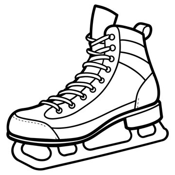 recommend clip art: Hockey skate line art vector design concept 