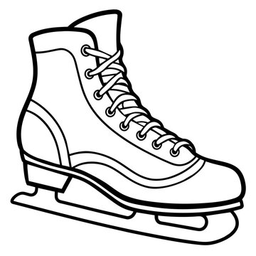 recommend clip art: Hockey skate line art vector design concept 