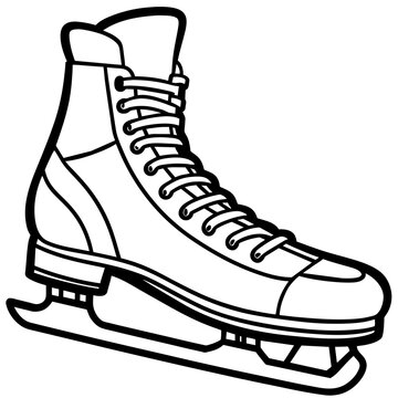 recommend clip art: Hockey skate line art vector design concept 
