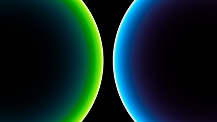 Colored sphere design illustration in dark background.  © FianDannic