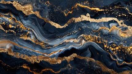 Fototapeta premium Abstract art with gold accents: Create an abstract art piece with luxurious gold accents. Use rich colors and textures to evoke a sense of opulence and sophistication.
