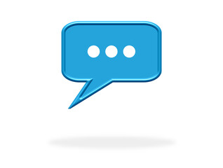 Punkte Symbol auf blauer Sprechblase