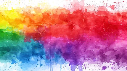 Fototapeta premium Joyful watercolor rainbow for Pride celebrations, offering bright and cheerful wallpaper styles
