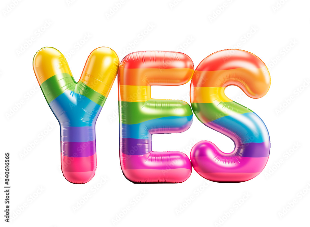 Fototapete photo with inflatable multicolored letters 