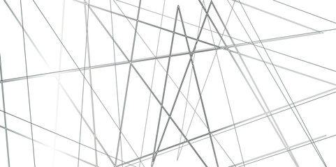 Gradient silver black random chaotic lines on transparent background. 