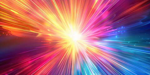 Obraz premium Sale Radiance: Abstract radiating bursts of light and color symbolizing the excitement of a big sale
