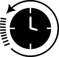 History, clock with arrows around icon