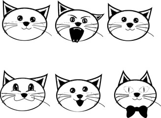 set of cats, with orange colour, and white.