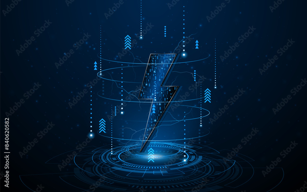 Aufkleber abstract energy or lightning symbol. innovative concept of technology circuit boards related to elec