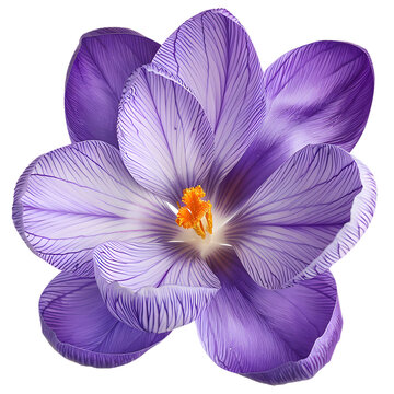 Fototapeta vibrant purple crocus isolated on transparent background. generative ai