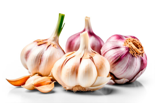 garlic isolated on transparent background, png file