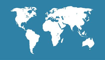 World map. Modern color vector map. Silhouette map.	