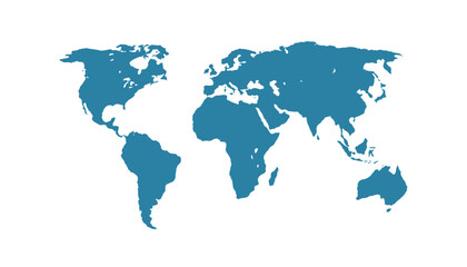 Fototapeta premium World map. Modern color vector map. Silhouette map. 