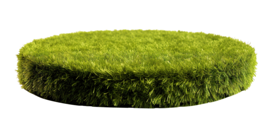 Patch of fresh green lawn grass, cut out