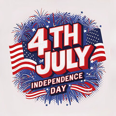 Create Impact with 3D Realistic Fireworks Typography for Independence Day