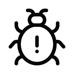 Exclamation mark on bug depicting vector of virus alert, easy to use and download