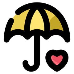 vector icon umbrella, heart, love, protection, safe, insurance