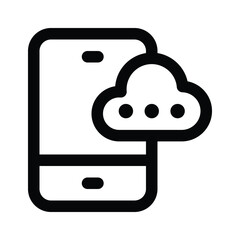 Cloud computing, mobile with cloud, icon of mobile cloud